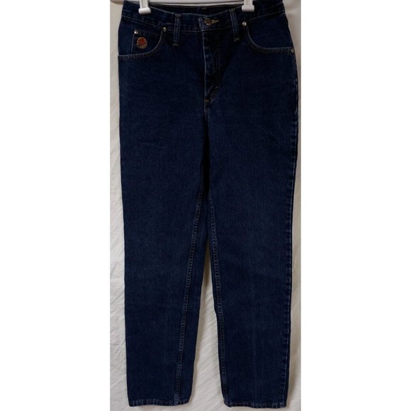 Vtg Wrangler Twenty X Womens 9/10x34 Straight Leg Dark Wash High Waist Jeans - Picture 1 of 16